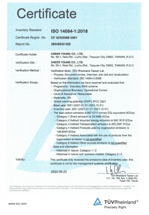 ISO 14064-1 Greenhouse Gas Inventory Certificate